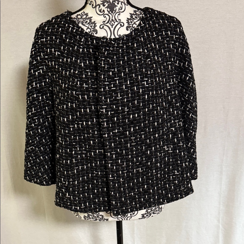 Talbots Collection Tweed Black and White Women's Lined Blazer with Pockets